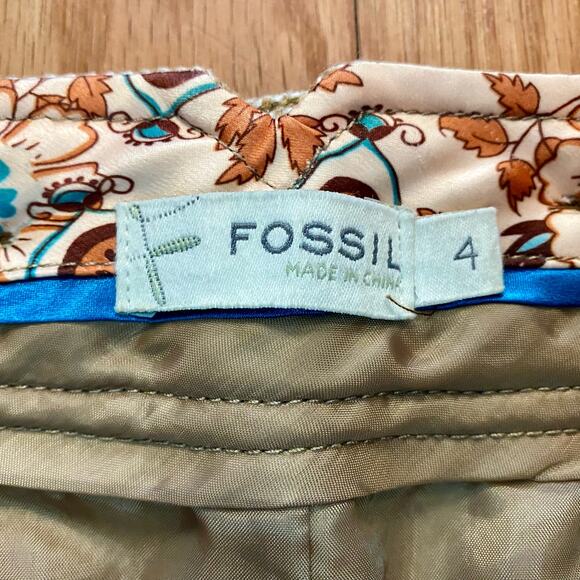 Fossil Tan Plaid Wool Blend Tweed Mini Skirt Womens 4 - Picture 11 of 15